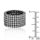 Hematite Wide Pave Cubic Zirconia Ring - Flyclothing LLC