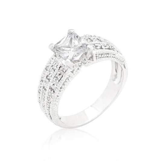 Cubic Zirconia Princess Cut Ring - Flyclothing LLC