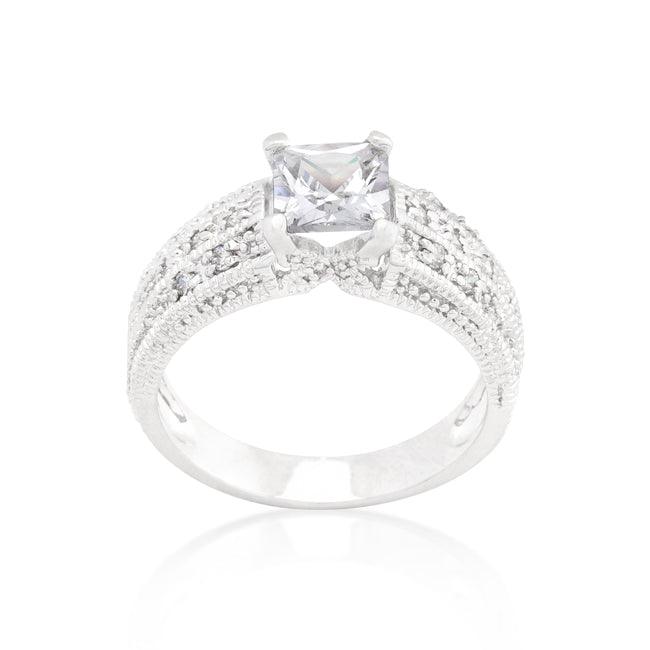 Cubic Zirconia Princess Cut Ring - Flyclothing LLC