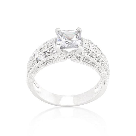 Cubic Zirconia Princess Cut Ring - Flyclothing LLC