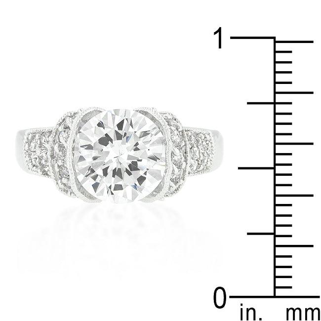 Tension Set Cubic Zirconia Engagement Ring - Flyclothing LLC