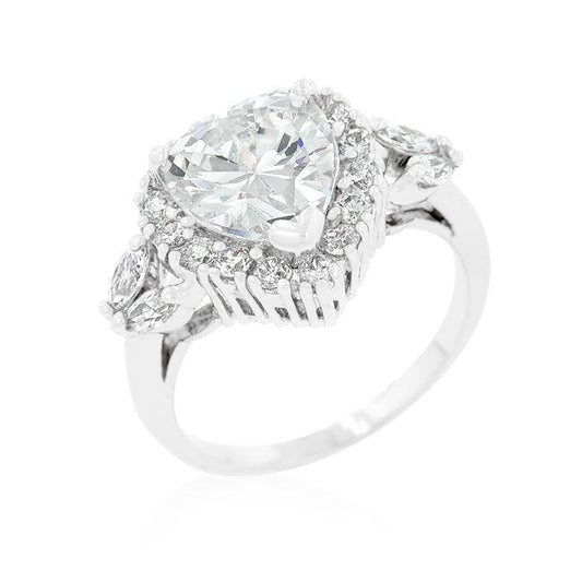 Heart Halo Engagement Ring - Flyclothing LLC