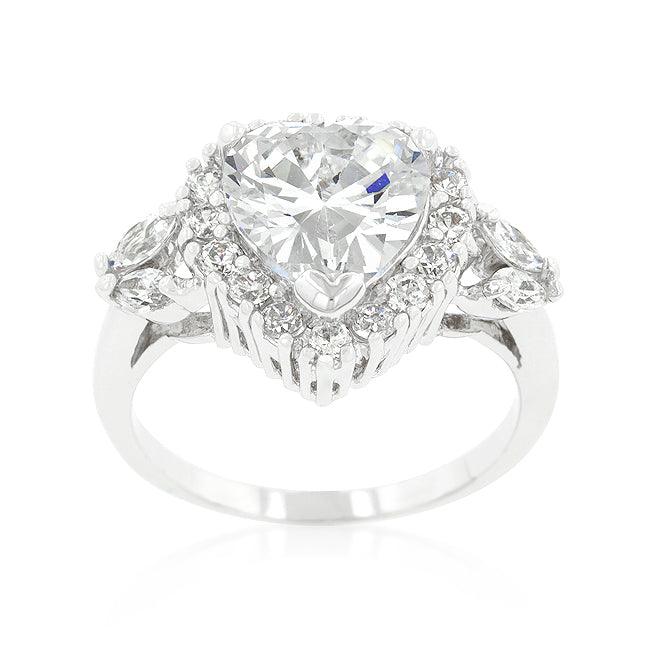 Heart Halo Engagement Ring - Flyclothing LLC