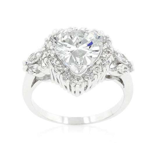 Heart Halo Engagement Ring - Flyclothing LLC