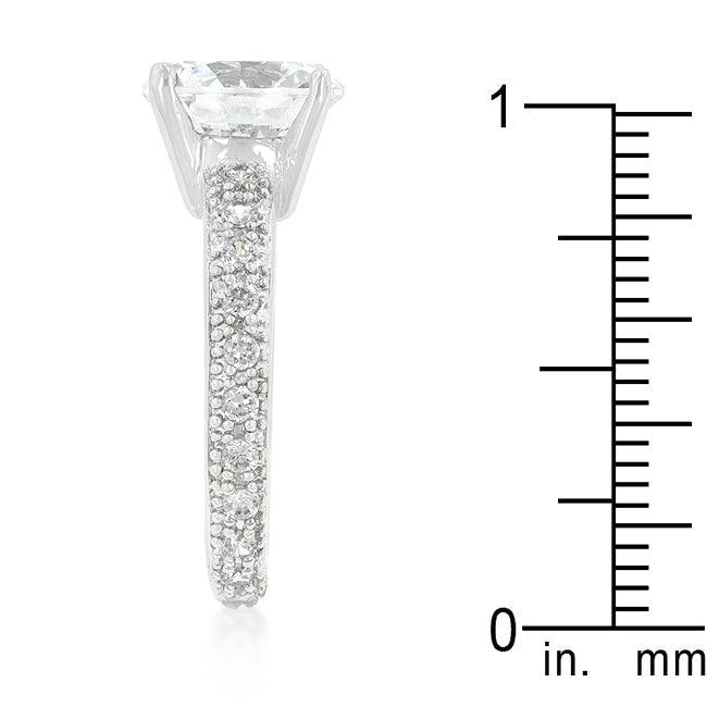 Micro-pave Cubic Zirconia Engagement Ring - Flyclothing LLC