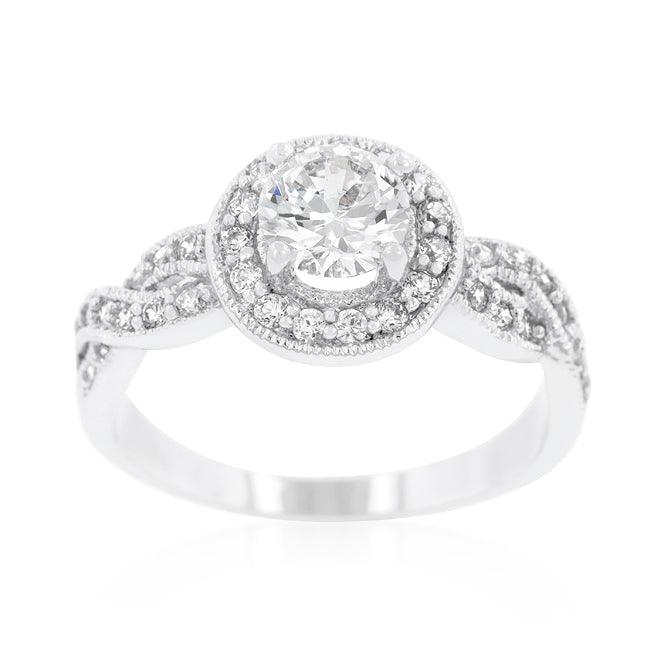 Round Cut Halo Engagement Ring - Flyclothing LLC