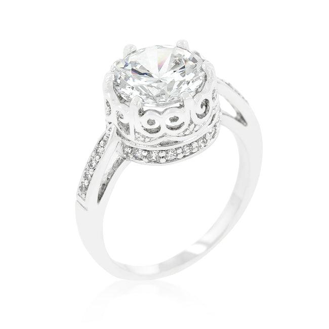 Royal Crest Filigree Cubic Zirconia Ring - Flyclothing LLC