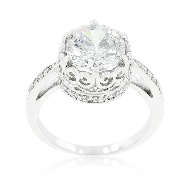 Royal Crest Filigree Cubic Zirconia Ring - Flyclothing LLC