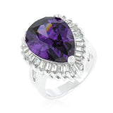 Cubic Zirconia Purple and Clear Cocktail Ring - Flyclothing LLC