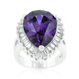 Cubic Zirconia Purple and Clear Cocktail Ring - Flyclothing LLC