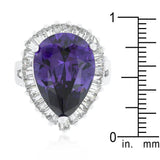 Cubic Zirconia Purple and Clear Cocktail Ring - Flyclothing LLC