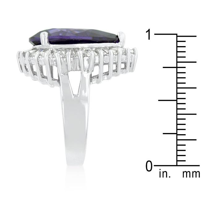 Cubic Zirconia Purple and Clear Cocktail Ring - Flyclothing LLC