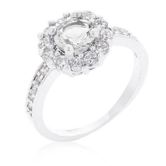 Bella Birthstone Engagement Ring in Clear - JGI