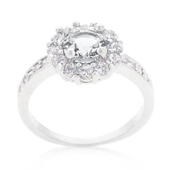 Bella Birthstone Engagement Ring in Clear - JGI