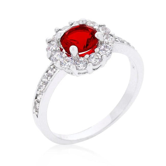 Ruby Red Halo Engagement Ring - Flyclothing LLC