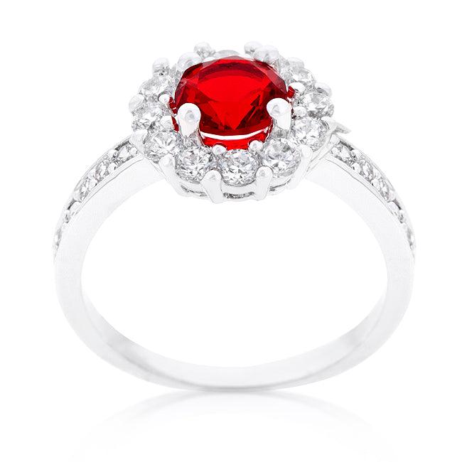 Ruby Red Halo Engagement Ring - Flyclothing LLC