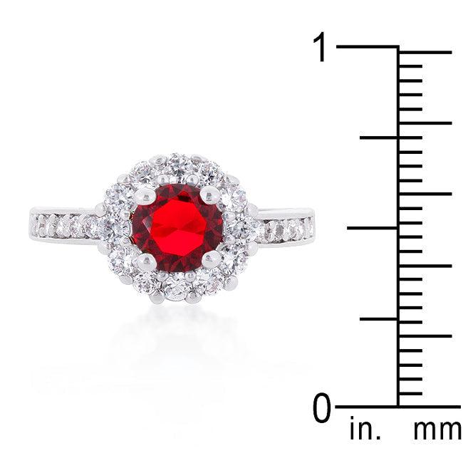 Ruby Red Halo Engagement Ring - Flyclothing LLC