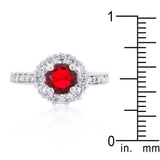 Ruby Red Halo Engagement Ring - Flyclothing LLC