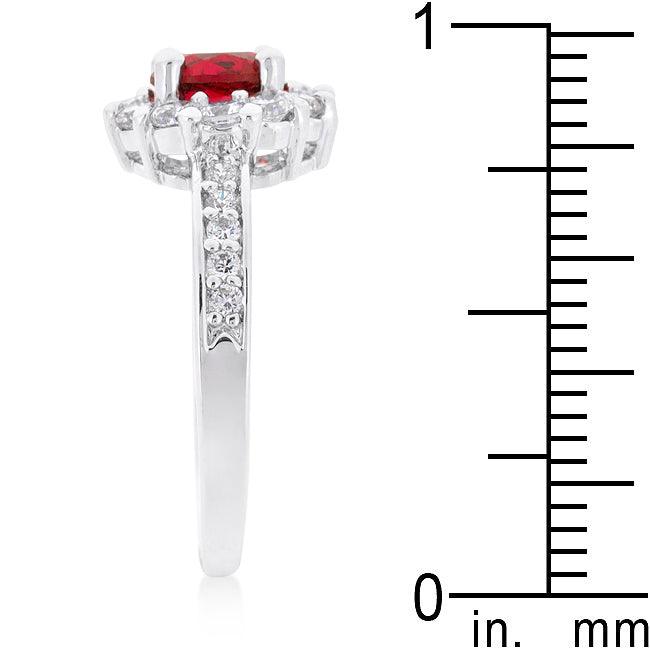 Ruby Red Halo Engagement Ring - Flyclothing LLC