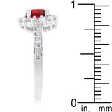 Ruby Red Halo Engagement Ring - Flyclothing LLC