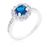 Sapphire Blue Halo Engagement Ring - Flyclothing LLC