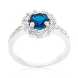 Sapphire Blue Halo Engagement Ring - Flyclothing LLC