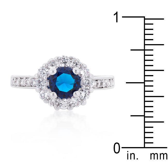 Sapphire Blue Halo Engagement Ring - Flyclothing LLC