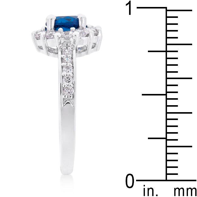 Sapphire Blue Halo Engagement Ring - Flyclothing LLC