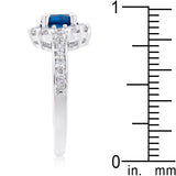 Sapphire Blue Halo Engagement Ring - Flyclothing LLC