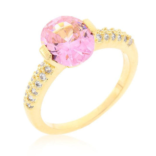 Pink Oval Cubic Zirconia Engagement Ring - Flyclothing LLC