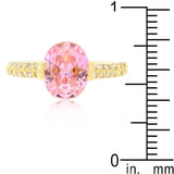 Pink Oval Cubic Zirconia Engagement Ring - Flyclothing LLC