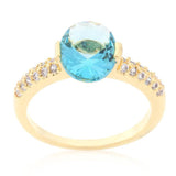 Aqua Oval Cubic Zirconia Engagement Ring - Flyclothing LLC