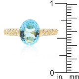 Aqua Oval Cubic Zirconia Engagement Ring - Flyclothing LLC