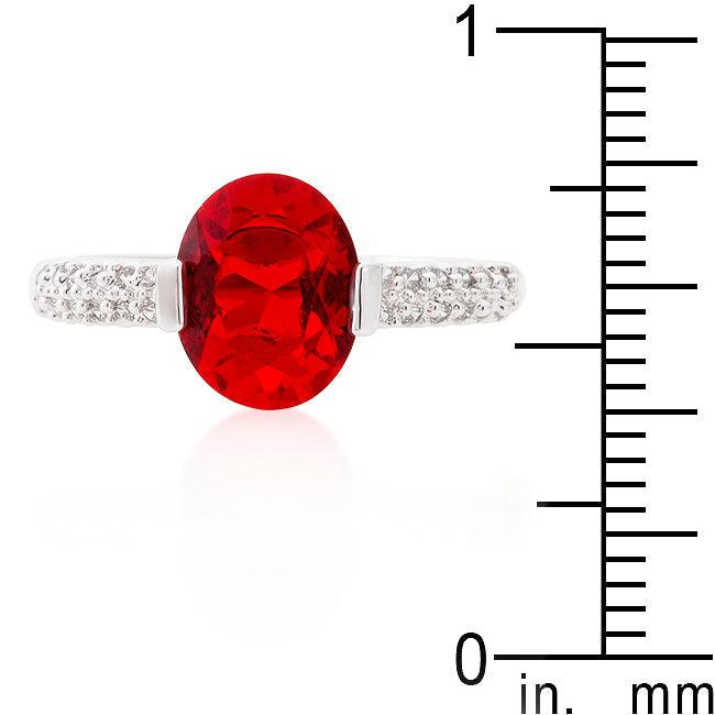 Red Oval Cubic Zirconia Engagement Ring - Flyclothing LLC