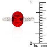 Red Oval Cubic Zirconia Engagement Ring - Flyclothing LLC