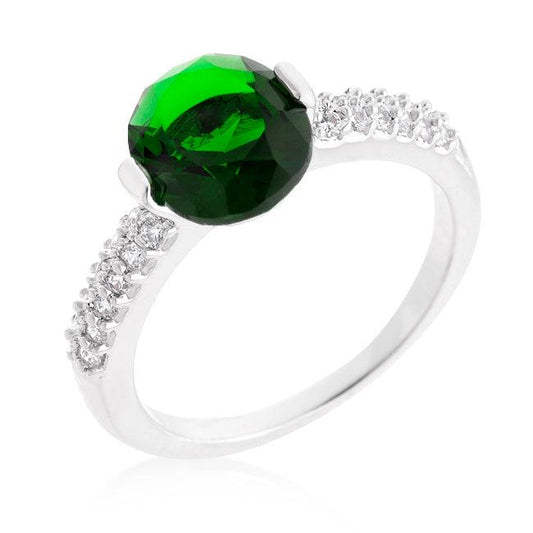 Green Oval Cubic Zirconia Engagement Ring - Flyclothing LLC