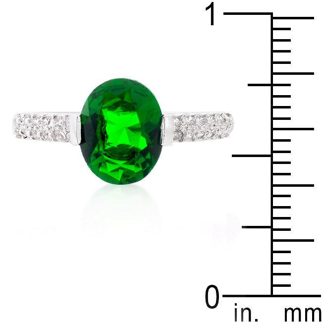 Green Oval Cubic Zirconia Engagement Ring - Flyclothing LLC