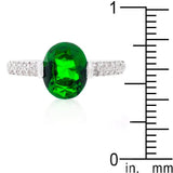 Green Oval Cubic Zirconia Engagement Ring - Flyclothing LLC