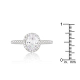 Oval-Cut Floating Halo Cubic Zirconia Engagement Ring - Flyclothing LLC