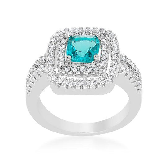 Micro-Pave Aqua Vintage Ring - Flyclothing LLC