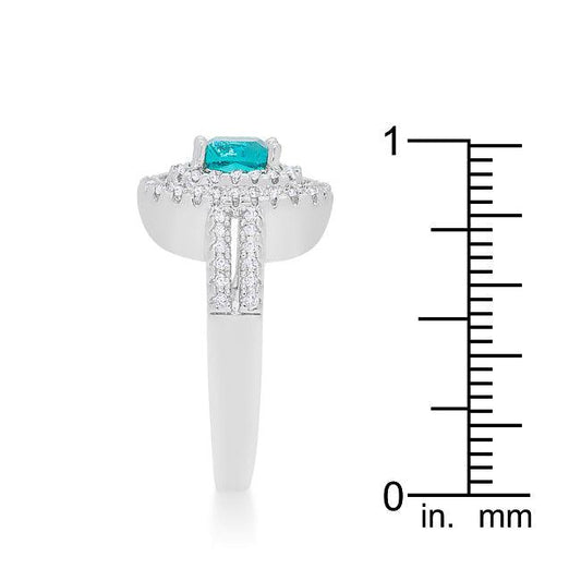 Micro-Pave Aqua Vintage Ring - Flyclothing LLC