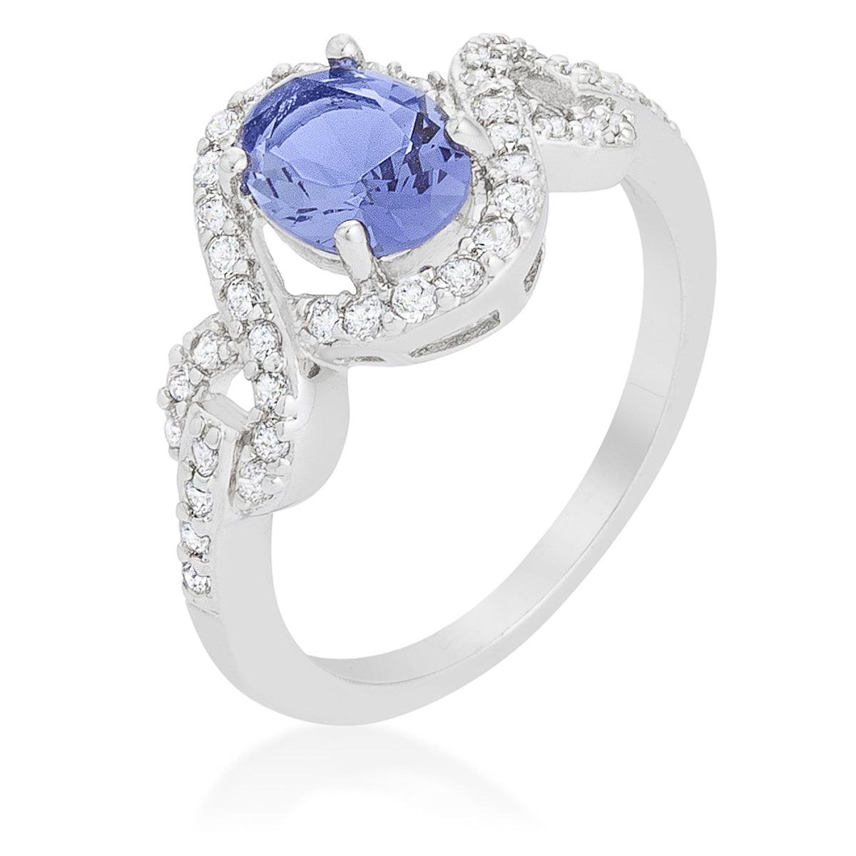 Tanzanite Halo Pave Cocktail Ring - Flyclothing LLC