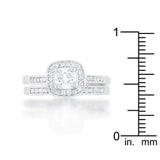 Pave Cushion Wedding Ring Set - Flyclothing LLC