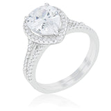 Halo Solitaire Pear Engagement Ring - Flyclothing LLC