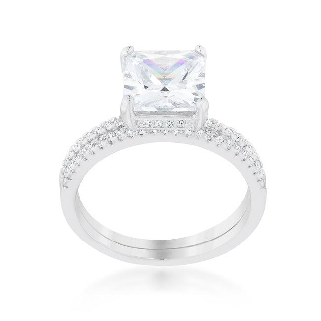 Princess Solitaire Wedding Set Ring - Flyclothing LLC