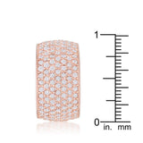 Wide Pave Cubic Zirconia Rose Gold Band Ring - Flyclothing LLC