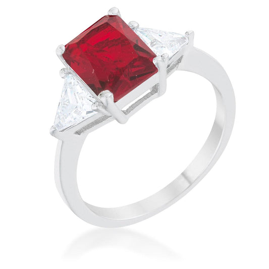 Classic Ruby Rhodium Engagement Ring - Flyclothing LLC