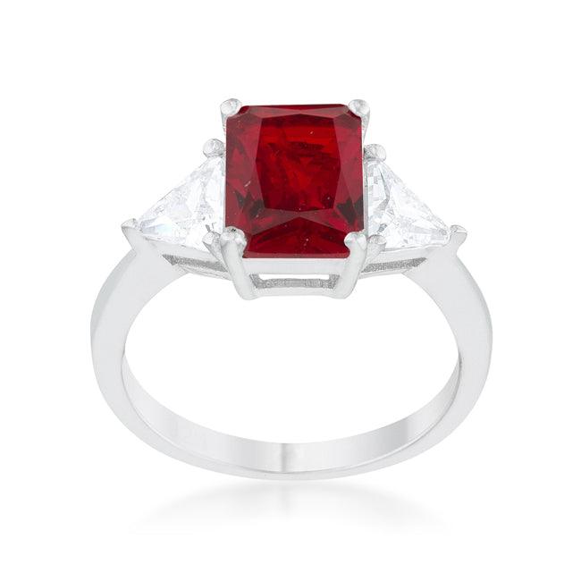 Classic Ruby Rhodium Engagement Ring - Flyclothing LLC