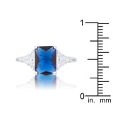 Classic Sapphire Rhodium Engagement Ring - Flyclothing LLC