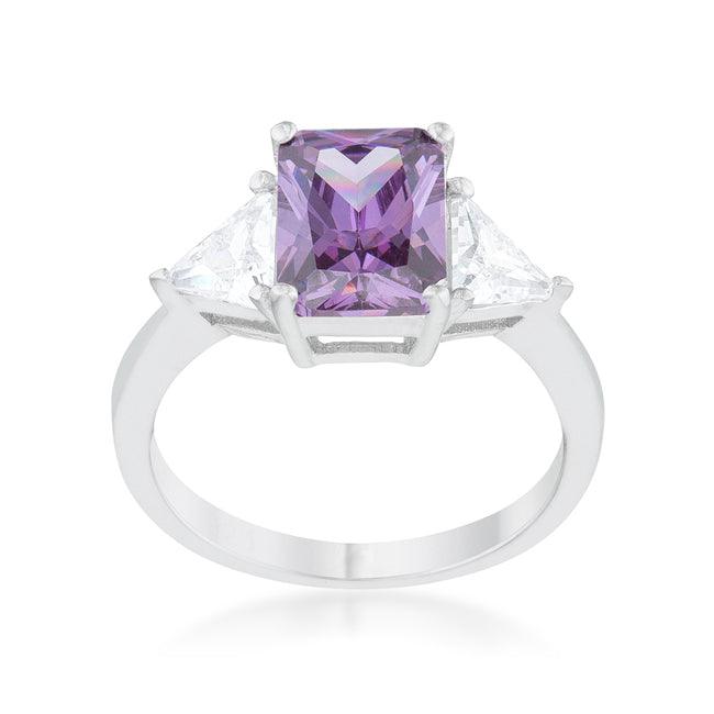 Classic Amethyst Sterling Silver Engagement Ring - Flyclothing LLC